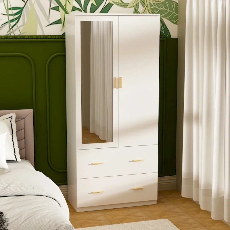 Freistehender moderner minimalistischer Schlafzimmer-Kleiderschrank aus Holz
