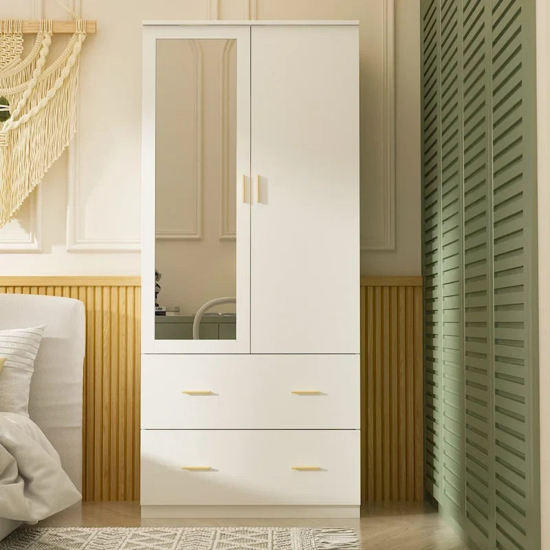 Freistehender moderner minimalistischer Schlafzimmer-Kleiderschrank aus Holz