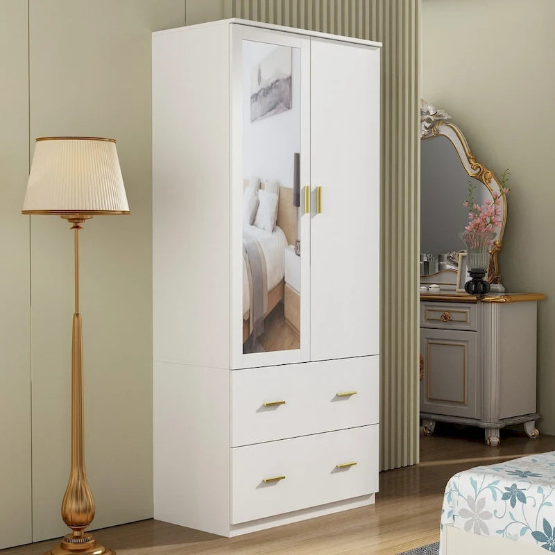 Freistehender moderner minimalistischer Schlafzimmer-Kleiderschrank aus Holz