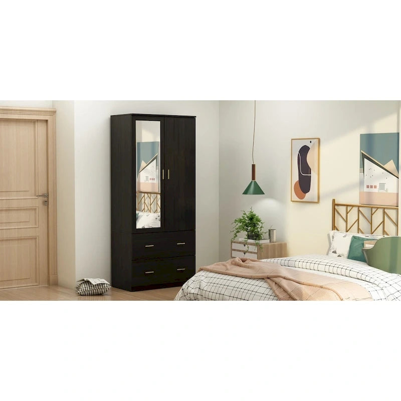 Freistehender moderner minimalistischer Schlafzimmer-Kleiderschrank aus Holz
