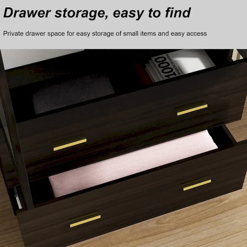 Freistehender moderner minimalistischer Schlafzimmer-Kleiderschrank aus Holz