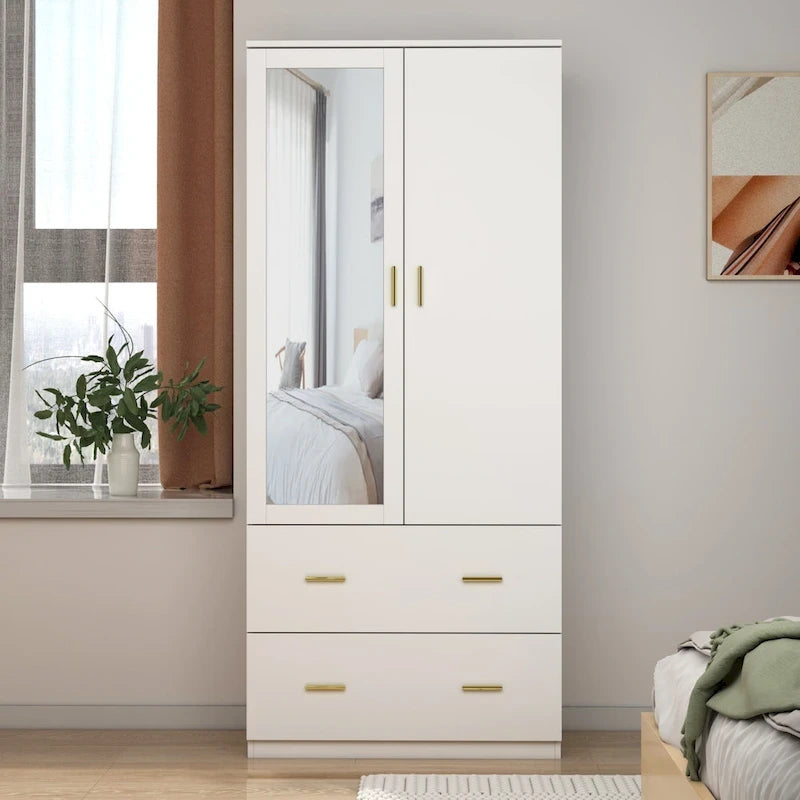 Freistehender moderner minimalistischer Schlafzimmer-Kleiderschrank aus Holz