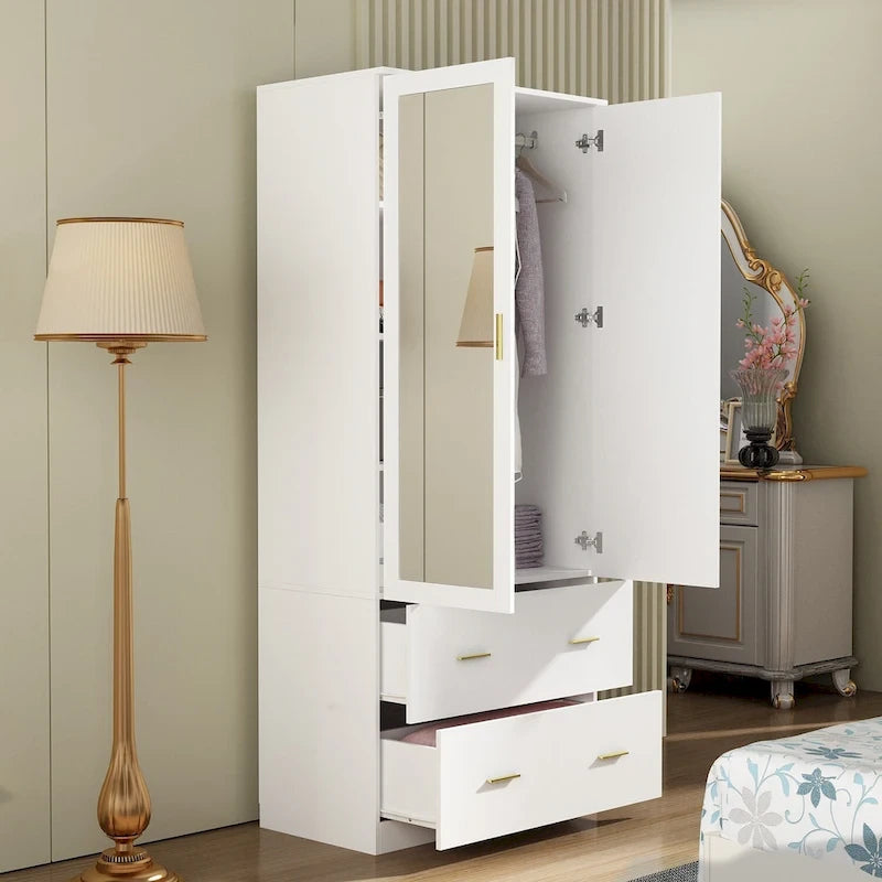 Freistehender moderner minimalistischer Schlafzimmer-Kleiderschrank aus Holz