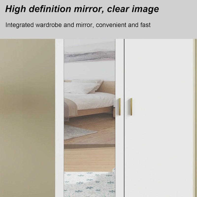 Freistehender moderner minimalistischer Schlafzimmer-Kleiderschrank aus Holz