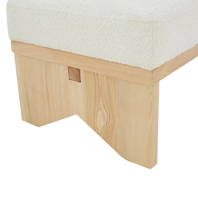 Mid-Century Modern Bouclé-Sitzbank