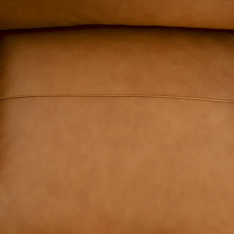 Akzentstuhl aus Echtleder - Gänsedaunenkissen, eckige Armlehnen, Blockfüße