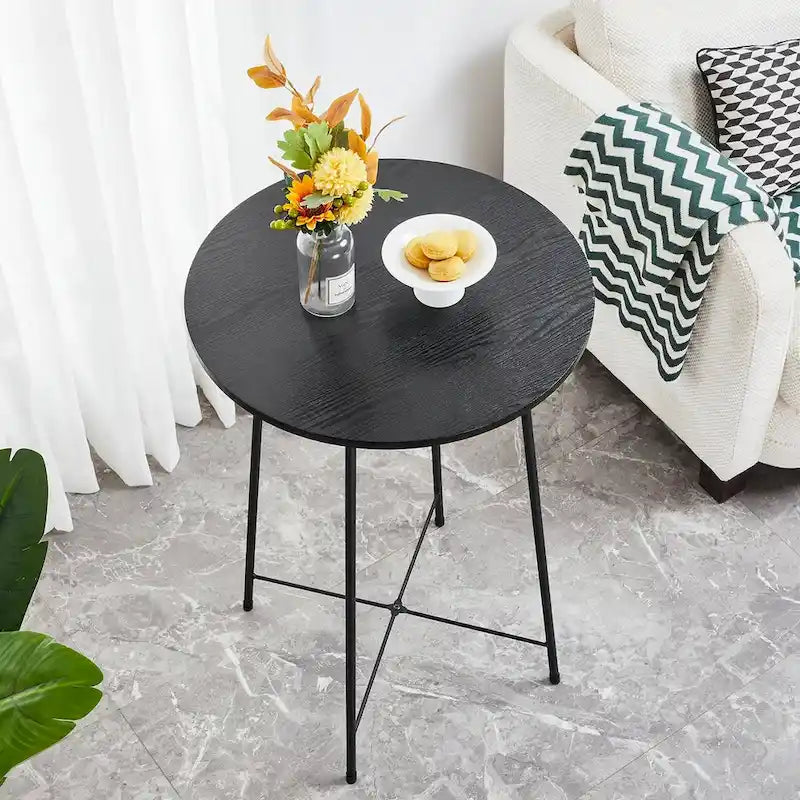 Bistro-Stehtisch runder Esstisch – Braun/Schwarz/Kaffee/Ahorn