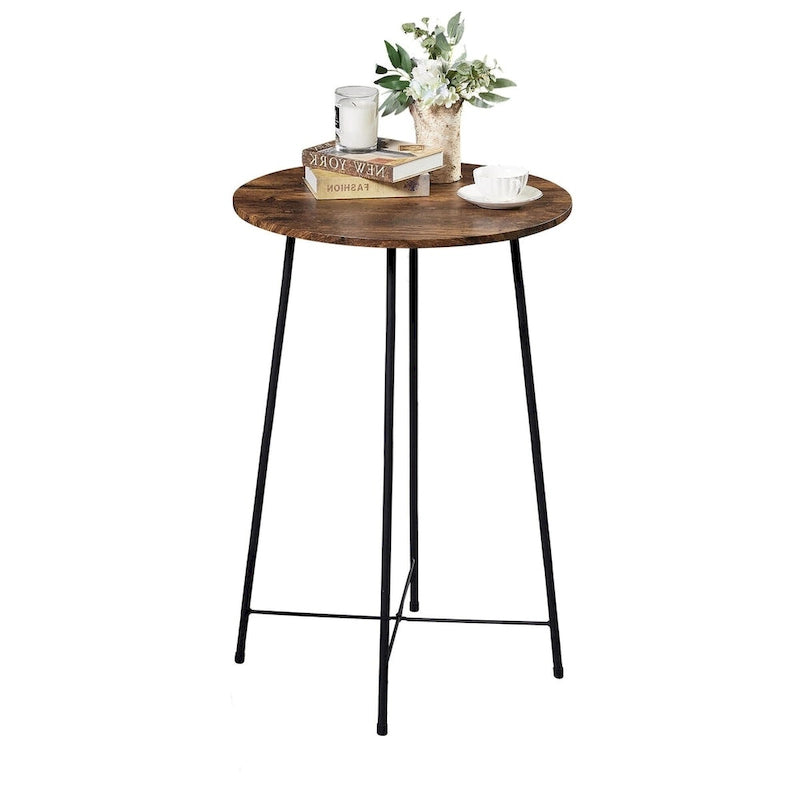 Bistro-Stehtisch runder Esstisch – Braun/Schwarz/Kaffee/Ahorn