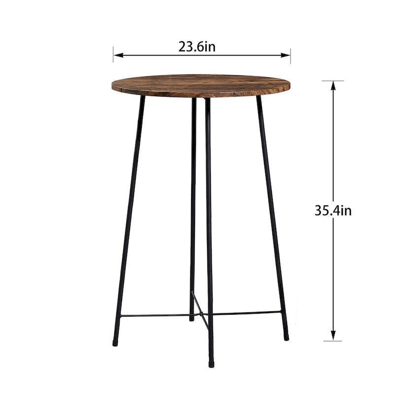 Bistro-Stehtisch runder Esstisch – Braun/Schwarz/Kaffee/Ahorn