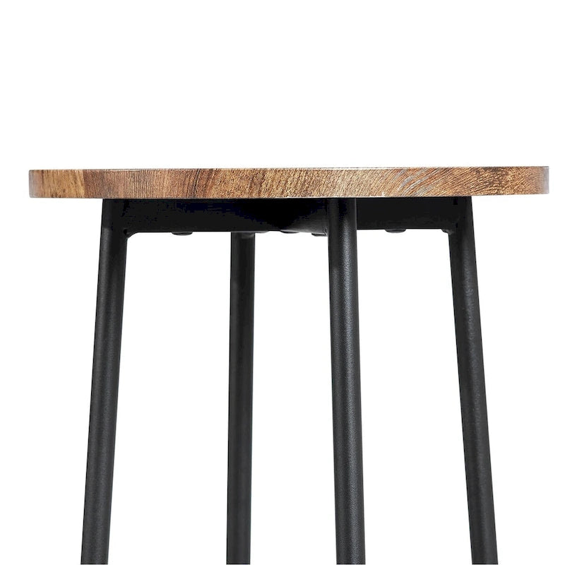 Bistro-Stehtisch runder Esstisch – Braun/Schwarz/Kaffee/Ahorn