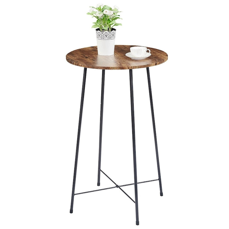 Bistro-Stehtisch runder Esstisch – Braun/Schwarz/Kaffee/Ahorn