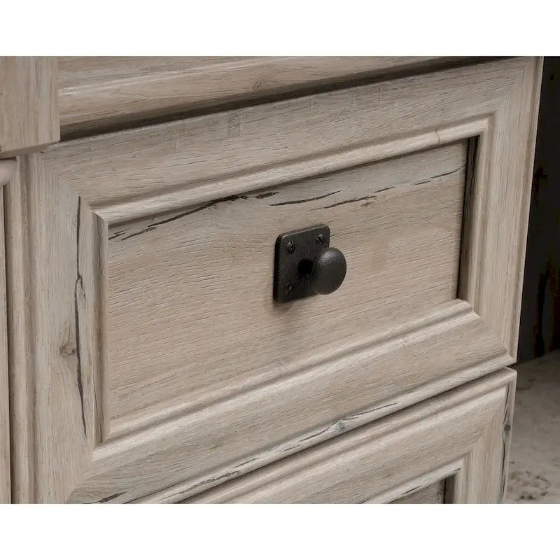 L-förmiger Schreibtisch in Vintage Eiche mit Aktenschublade und CPU-Schrank