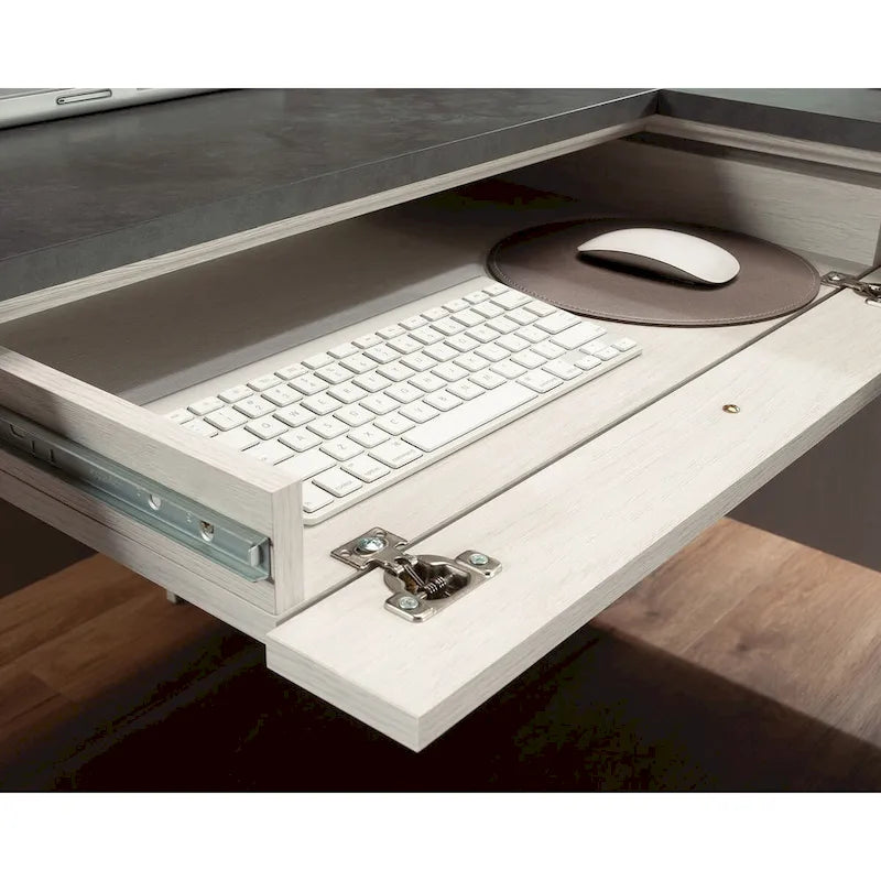 L-förmiger Schreibtisch in Vintage Eiche mit Aktenschublade und CPU-Schrank