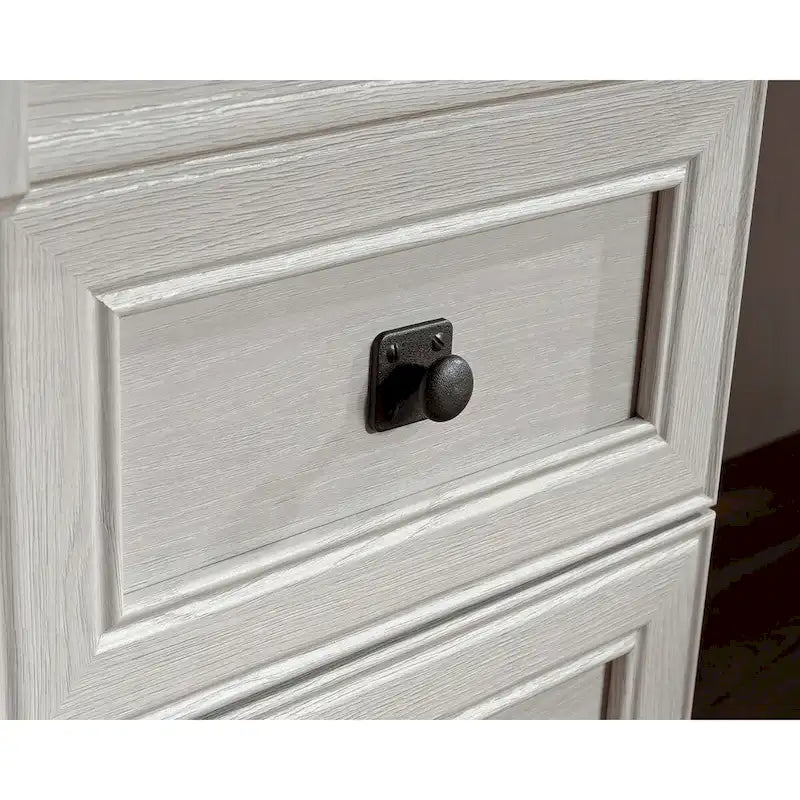 L-förmiger Schreibtisch in Vintage Eiche mit Aktenschublade und CPU-Schrank