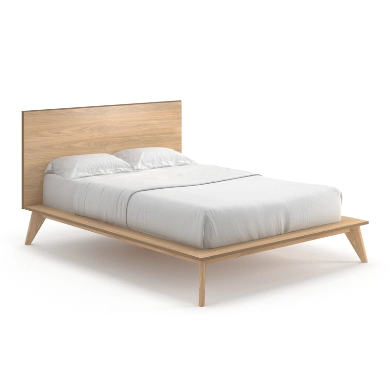 Queensize-Plattformbett mit Nussbaumfurnier-Kopfteil