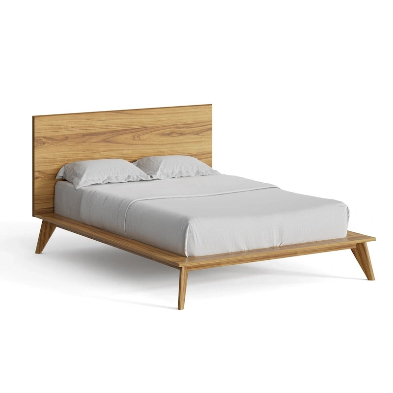 Queensize-Plattformbett mit Nussbaumfurnier-Kopfteil