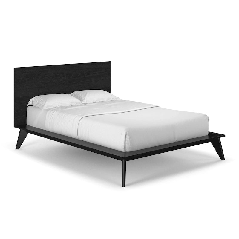 Queensize-Plattformbett mit Nussbaumfurnier-Kopfteil