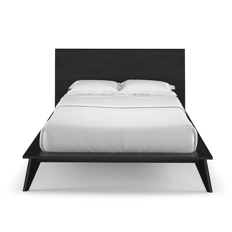 Queensize-Plattformbett mit Nussbaumfurnier-Kopfteil