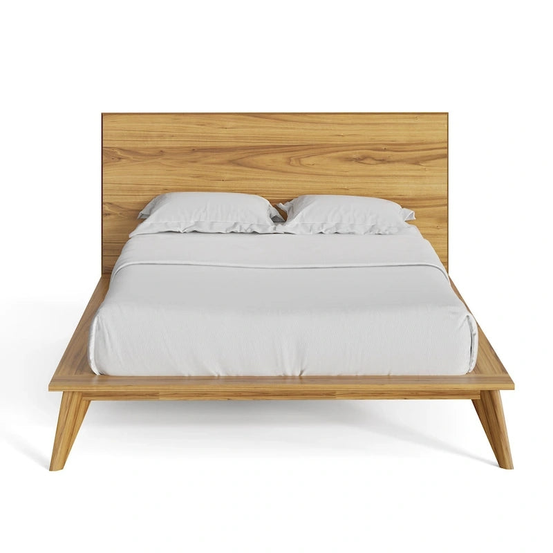 Queensize-Plattformbett mit Nussbaumfurnier-Kopfteil