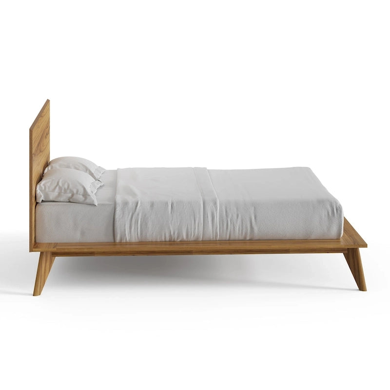 Queensize-Plattformbett mit Nussbaumfurnier-Kopfteil