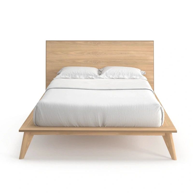 Queensize-Plattformbett mit Nussbaumfurnier-Kopfteil
