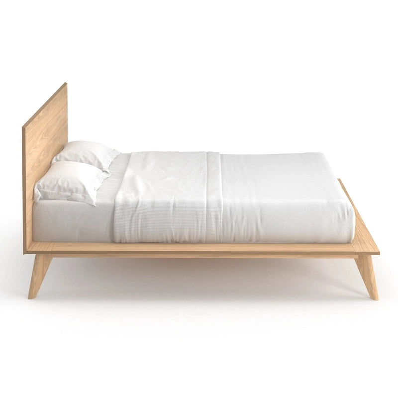 Queensize-Plattformbett mit Nussbaumfurnier-Kopfteil