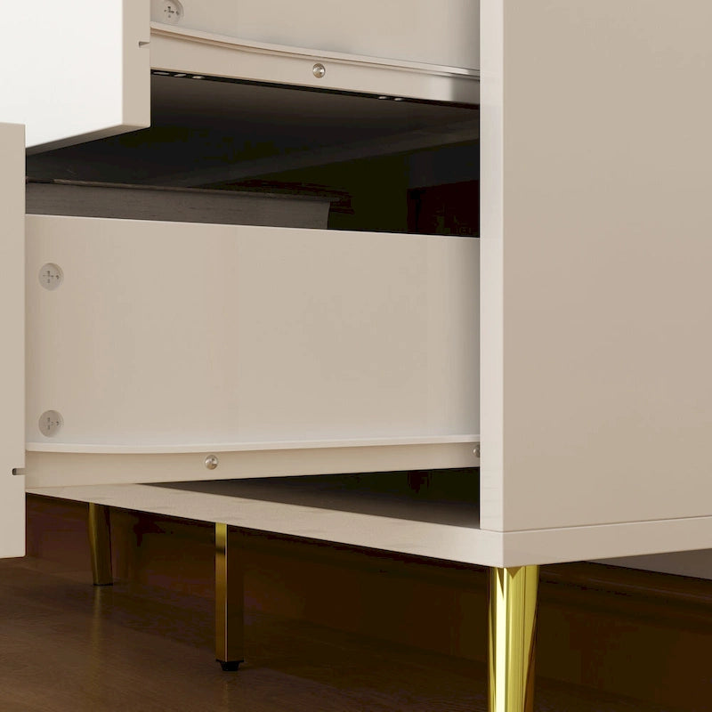 6-Schubladen-Doppelkommode mit goldenen Akzenten Schlafzimmeraufbewahrungslösung