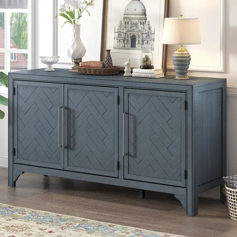 Aufbewahrungsschrank Sideboard mit 3 Türen und verstellbaren Einlegeböden