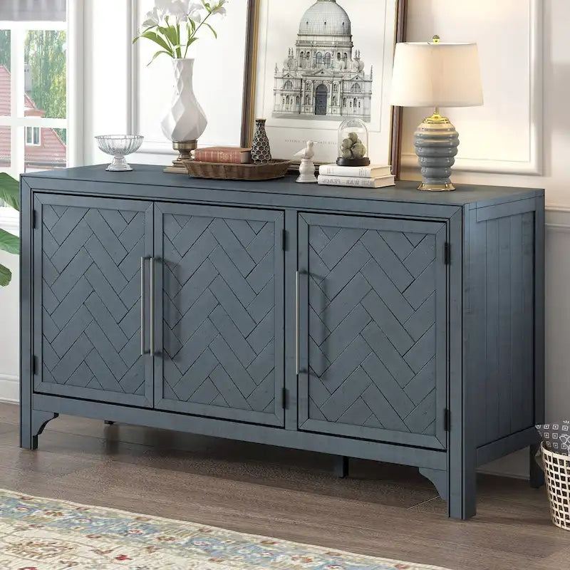 Aufbewahrungsschrank Sideboard mit 3 Türen und verstellbaren Einlegeböden