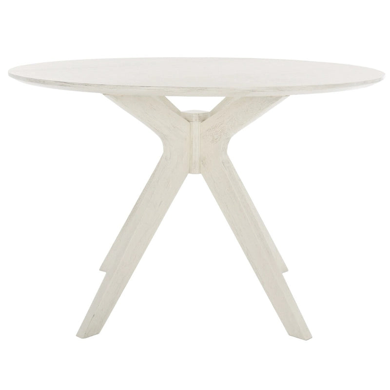 Runder Esstisch (117 cm) mit Eichenfurnier und ausgestellten Beinen